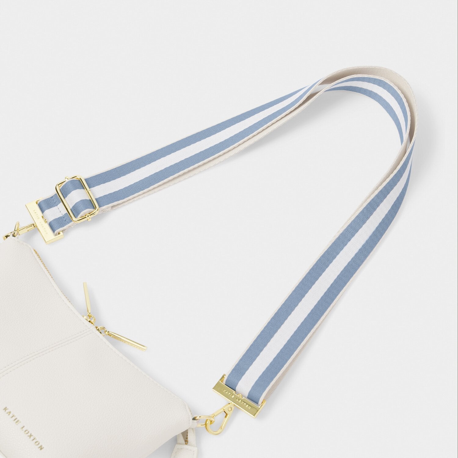 Katie Loxton Canvas Blue Aura Stripe Bag Strap