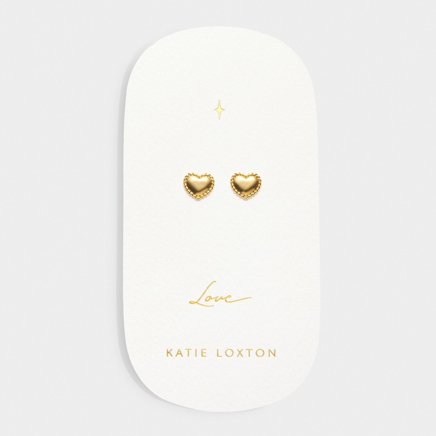 Katie Loxton 'Love' Waterproof Gold Heart Earrings