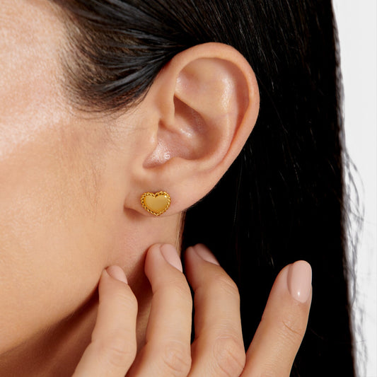 Katie Loxton 'Love' Waterproof Gold Heart Earrings