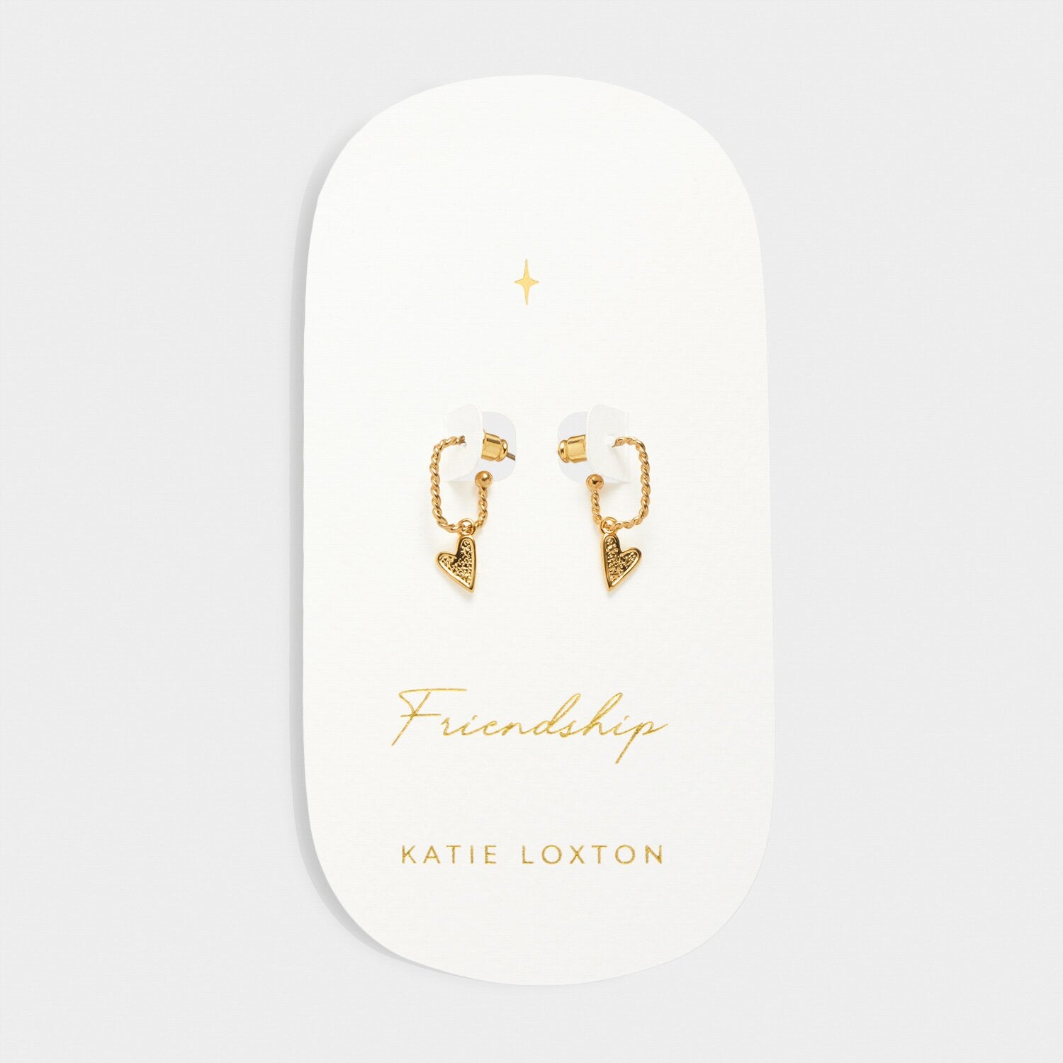 Katie Loxton Friendship Waterproof Gold Heart Hoop Earrings