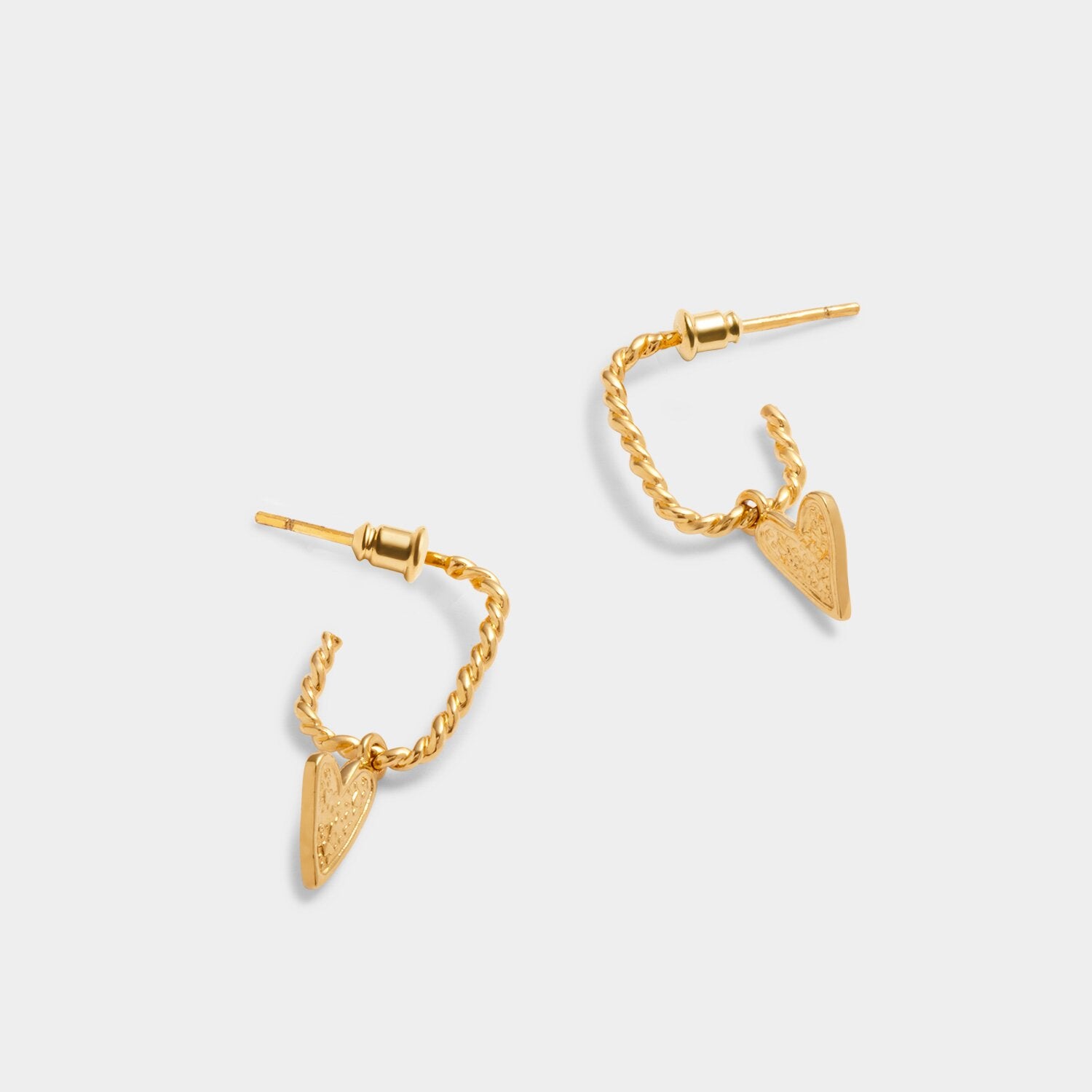 Katie Loxton Friendship Waterproof Gold Heart Hoop Earrings