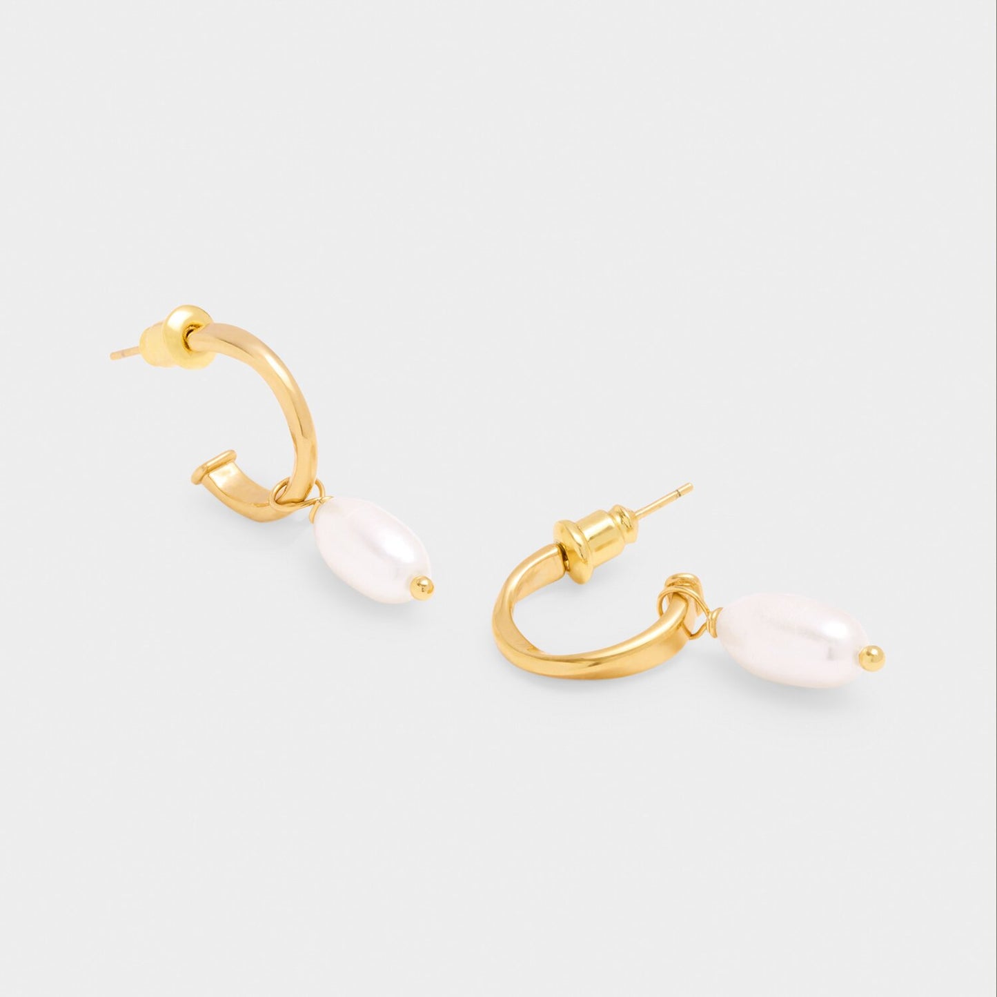 Katie Loxton Pearl Lustre Waterproof Gold Hoop Earrings