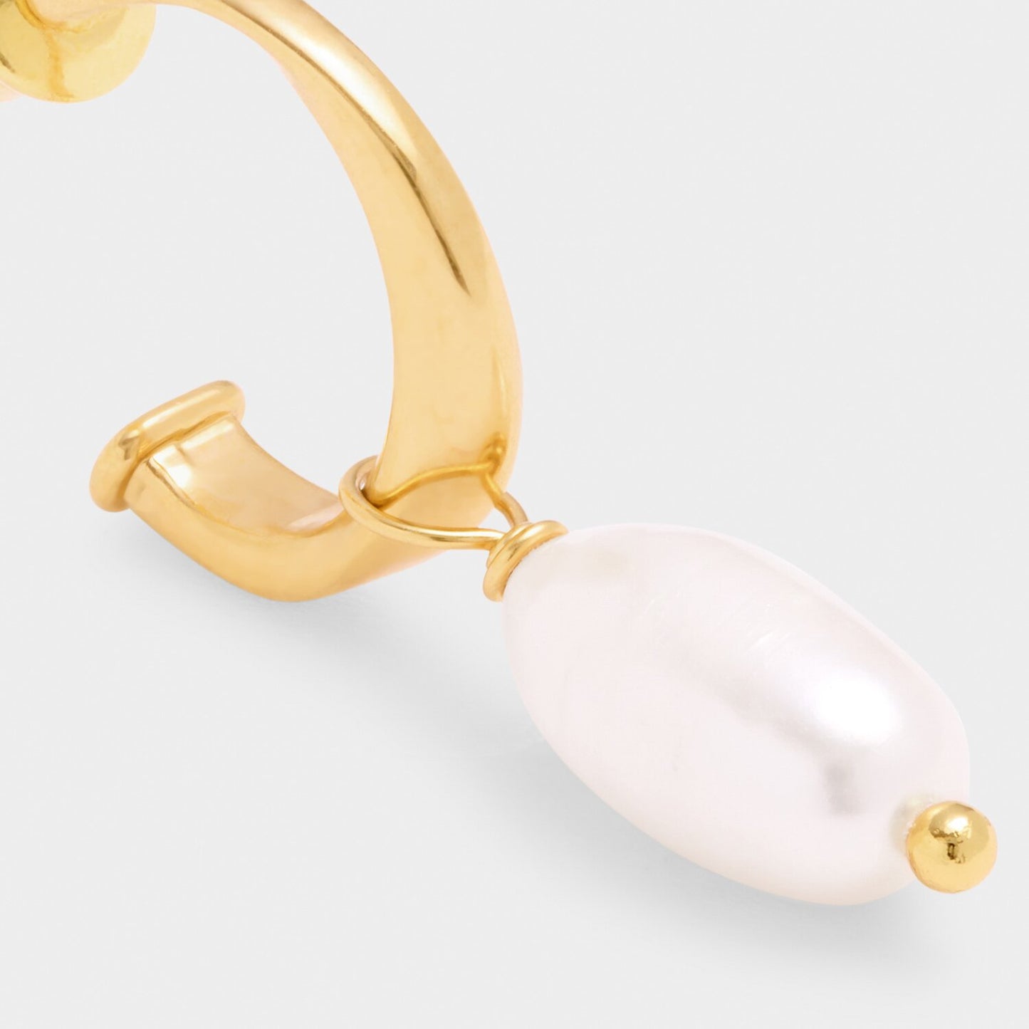 Katie Loxton Pearl Lustre Waterproof Gold Hoop Earrings