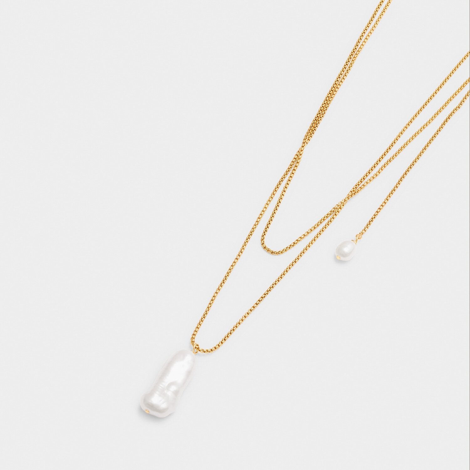 Katie Loxton Pearl Lustre Waterproof Gold Lariat Necklace