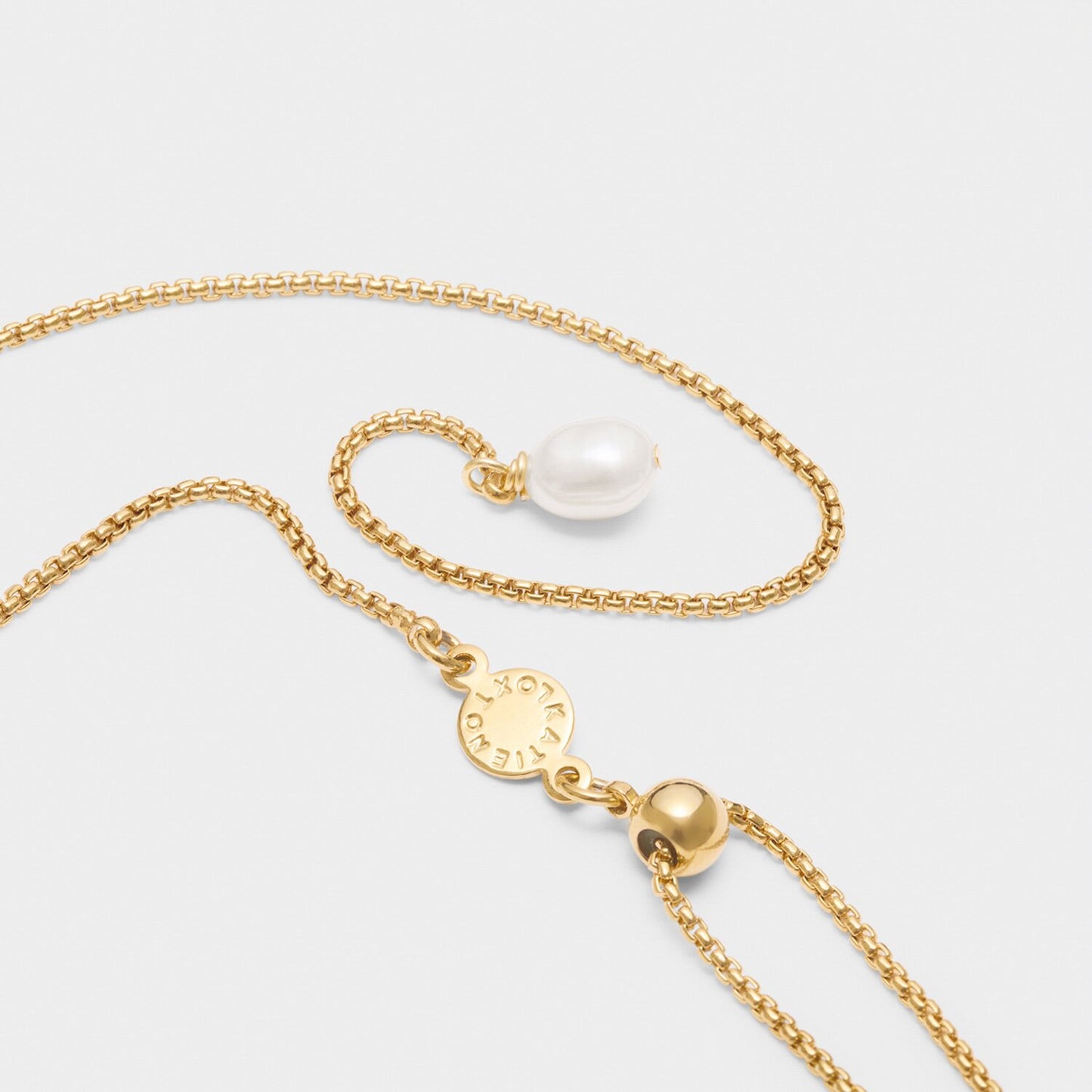 Katie Loxton Pearl Lustre Waterproof Gold Lariat Necklace