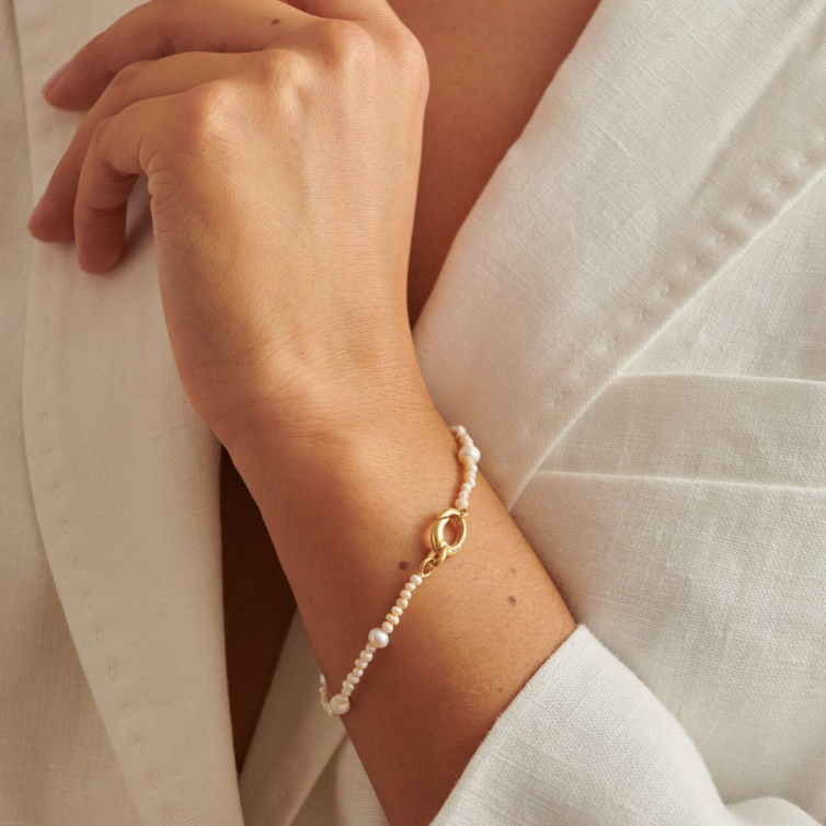 Katie Loxton Pearl Glow Waterproof Gold Bracelet