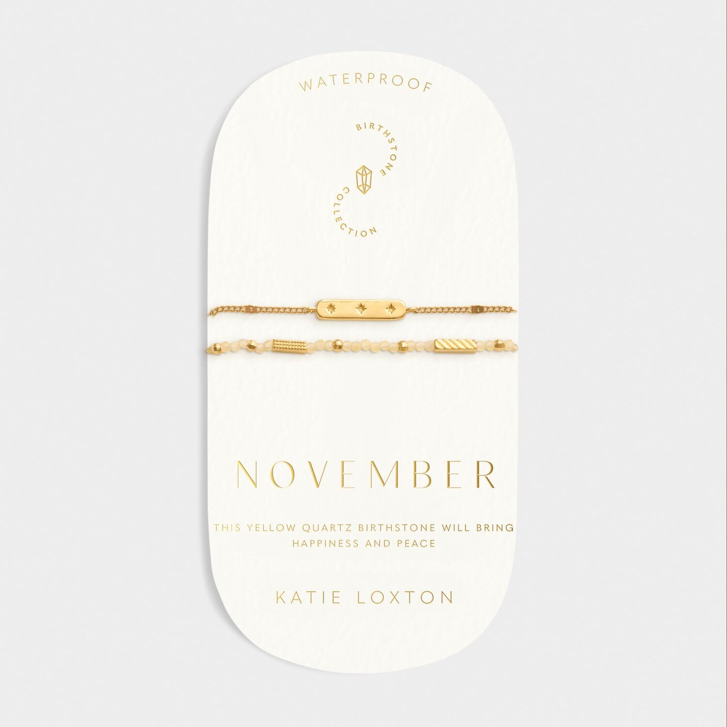 Katie Loxton Birthstone Waterproof Gold Bracelet