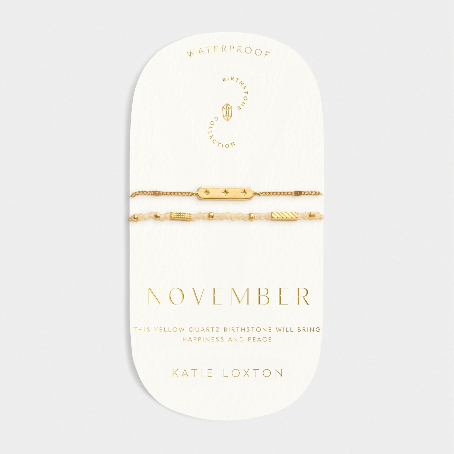 Katie Loxton Birthstone Waterproof Gold Bracelet