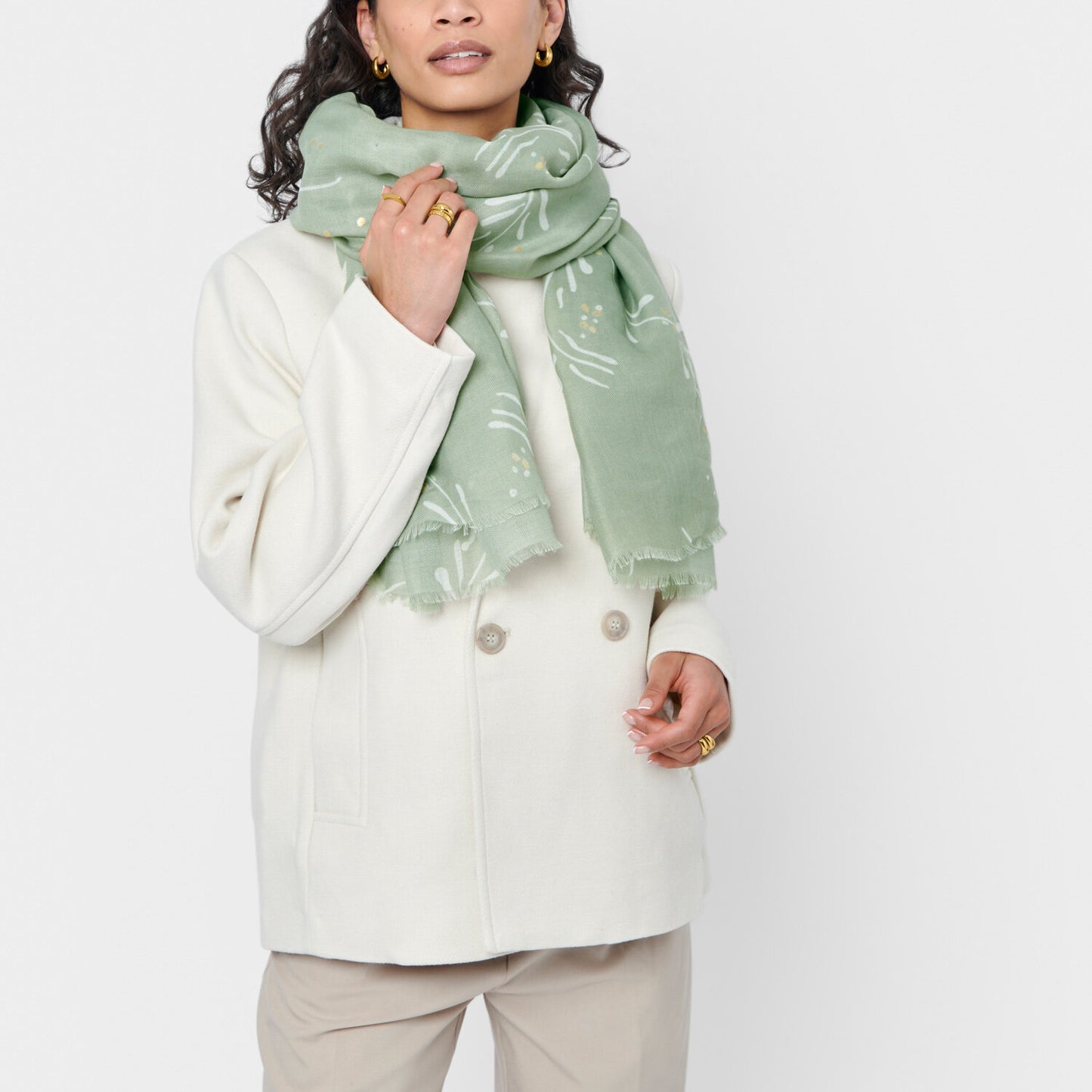 Katie Loxton Mistletoe Printed Foil Scarf
