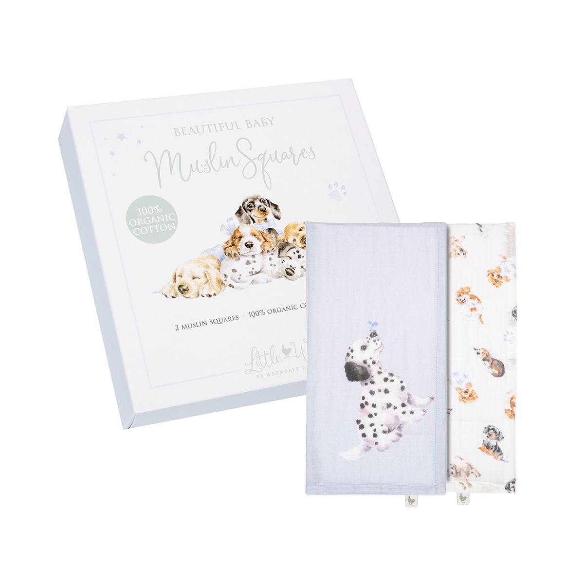 Wrendale Little Paws Dog Muslin Gift Set