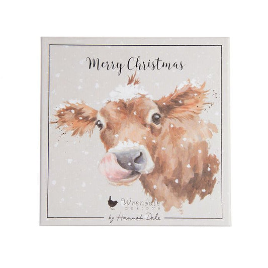 Wrendale First Taste of Snow Cow Luxury Boxed Christmas Cards