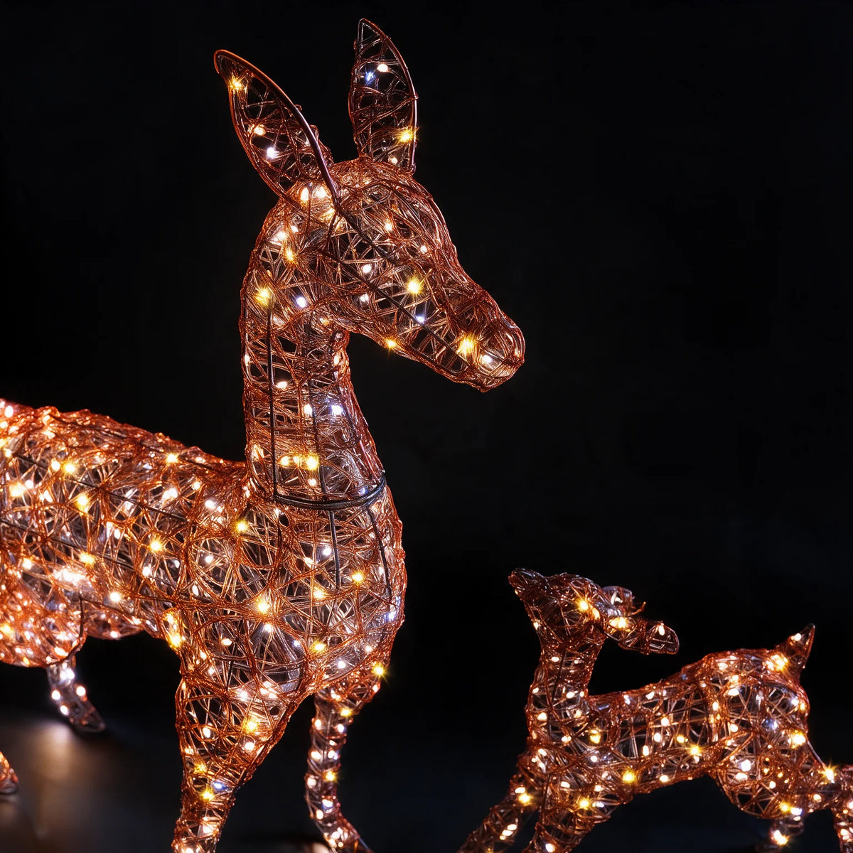 NOMA copper acrylic Richmond deer and fawn illuminated Christmas feature light with duo LEDs