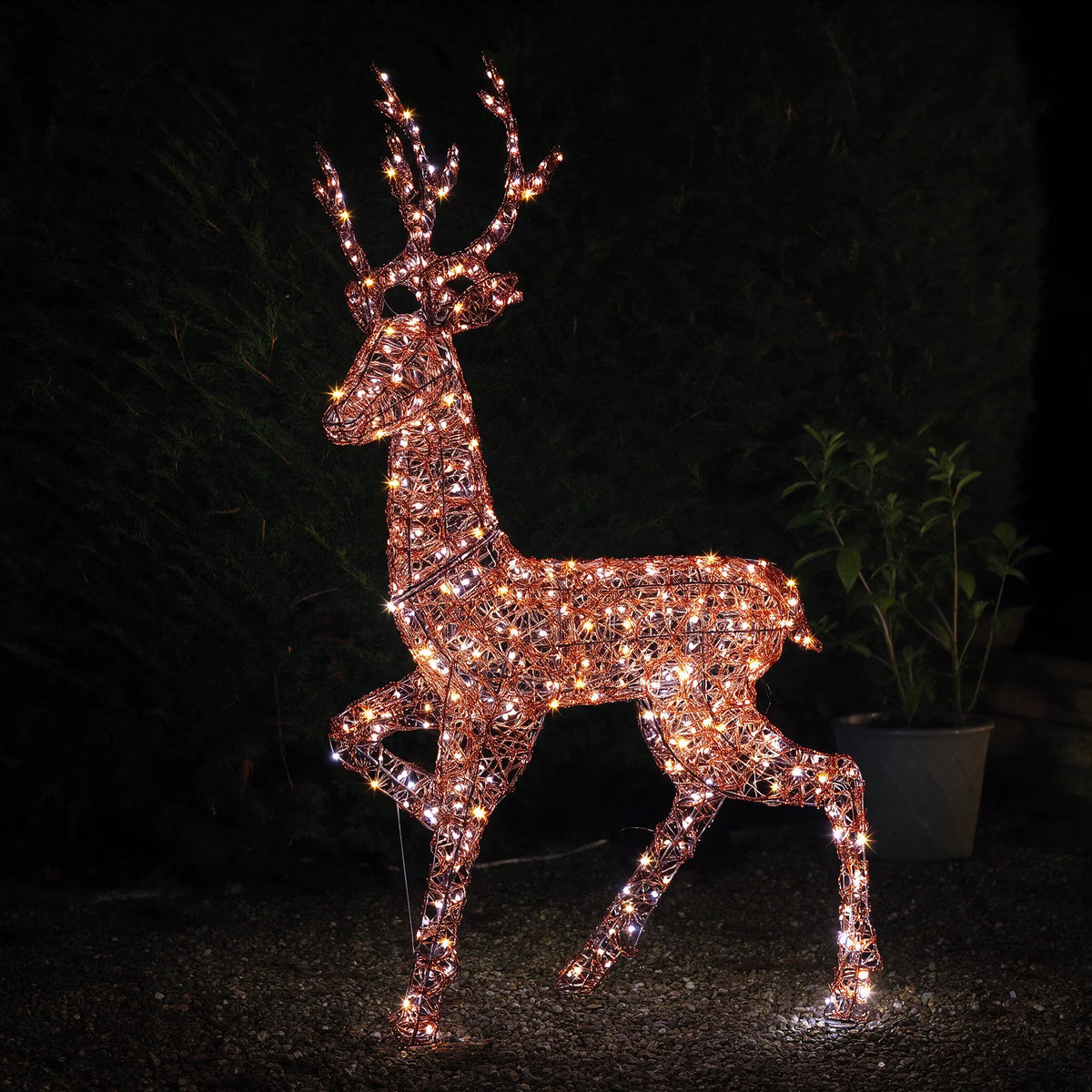 Noma 1.4m copper acrylic Richmond stag outdoor Christmas light figure with Duo Bulb LEDs