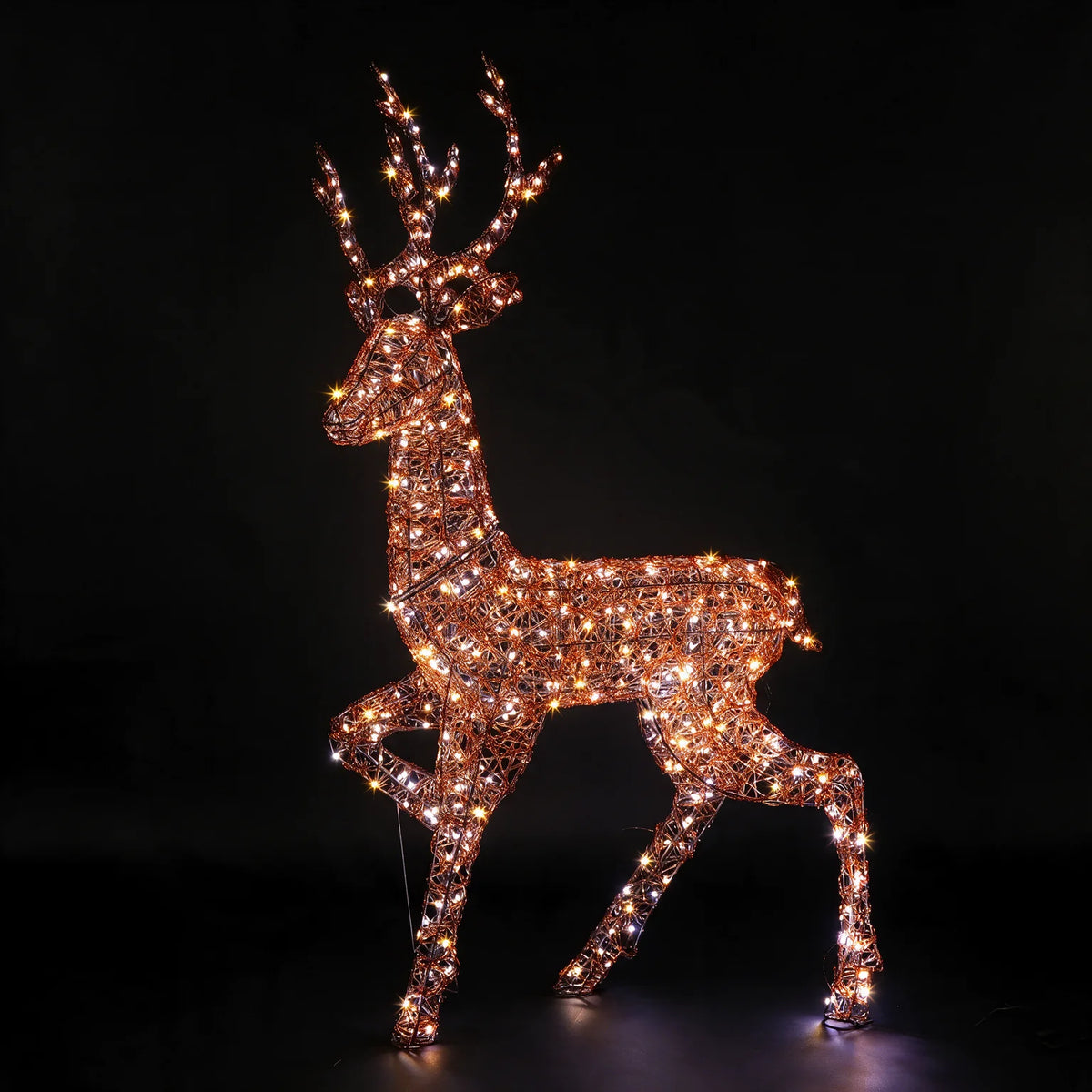 Noma 1.4m copper acrylic Richmond stag outdoor Christmas light figure with Duo Bulb LEDs