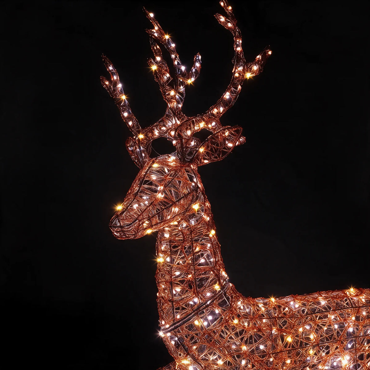 Noma 1.4m copper acrylic Richmond stag outdoor Christmas light figure with Duo Bulb LEDs