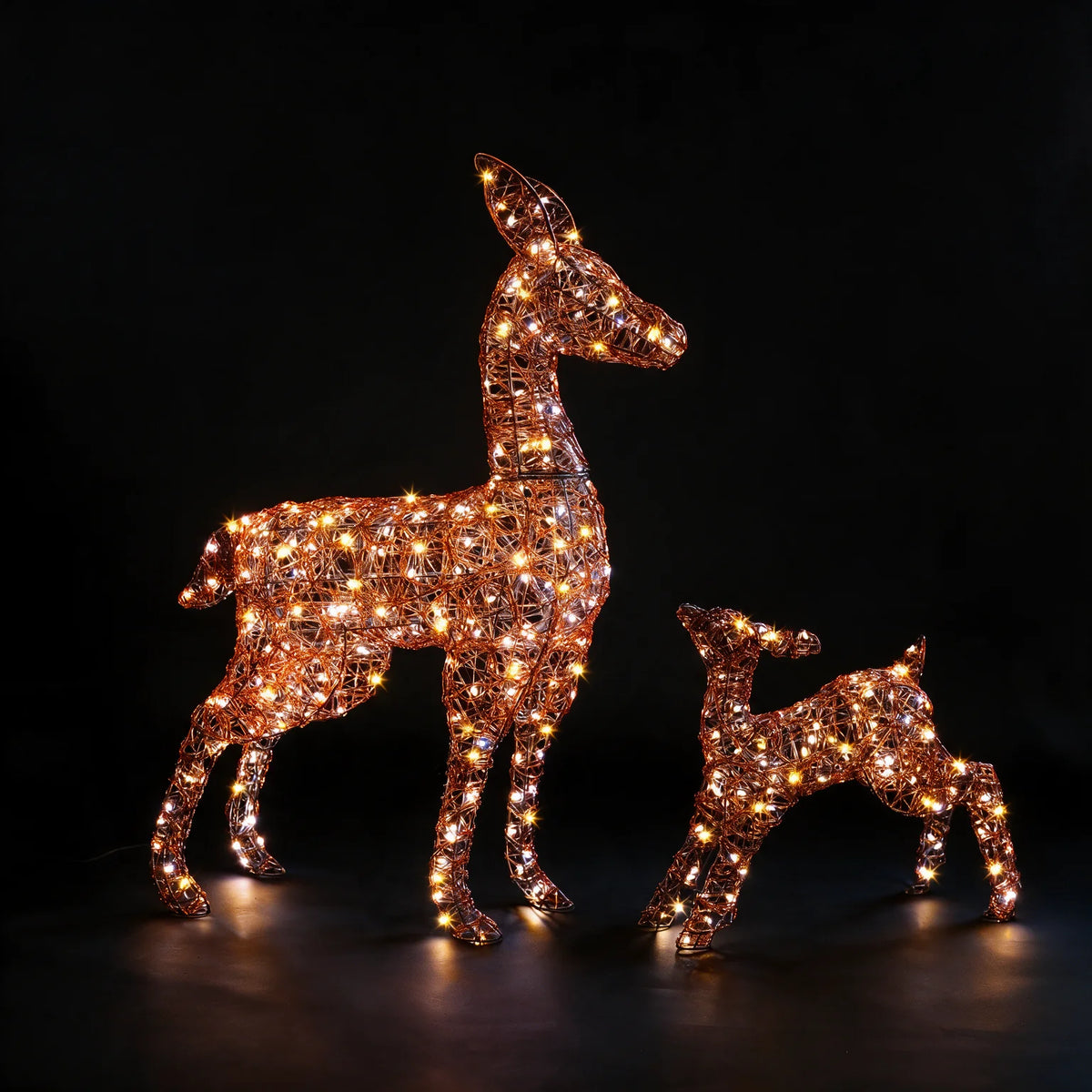 NOMA copper acrylic Richmond deer and fawn illuminated Christmas feature light with duo LEDs