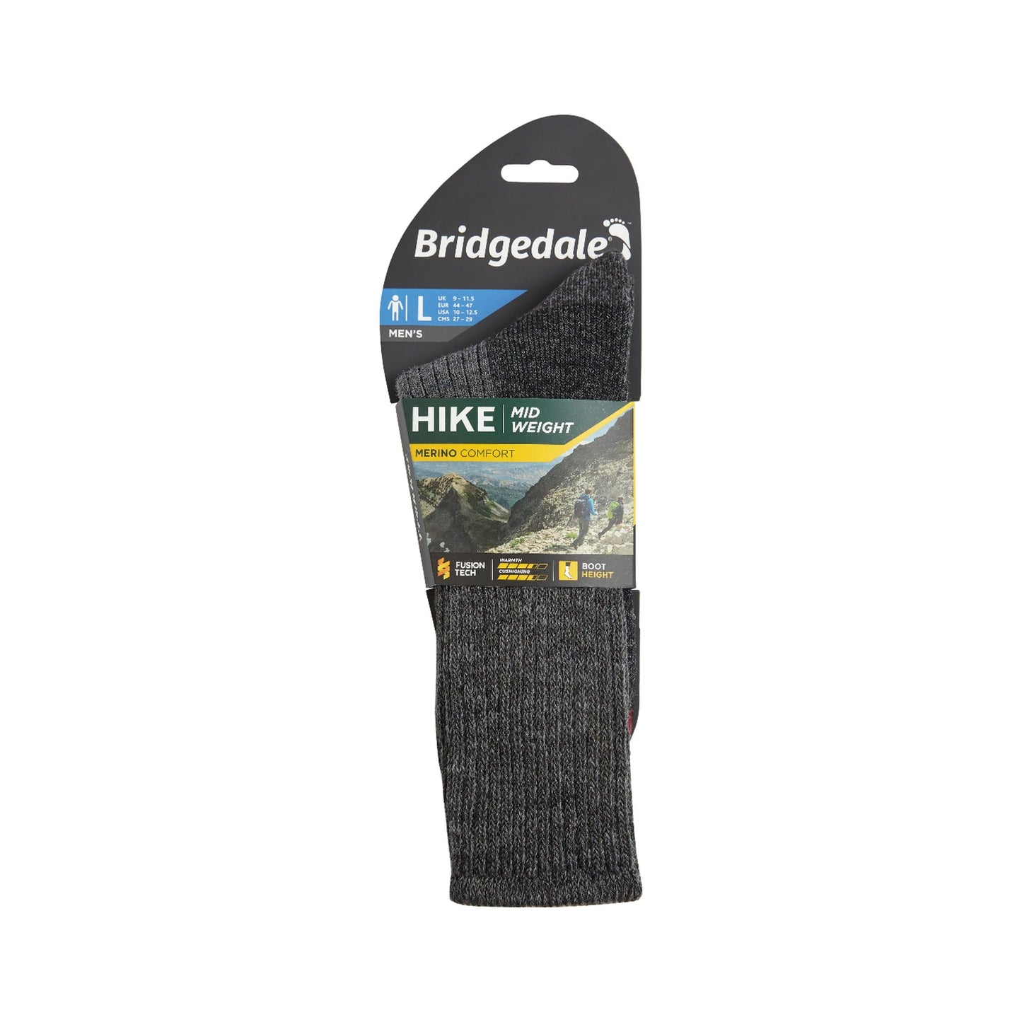 Bridgedale Mens Hike Midweight Merino Comfort Boot Socks