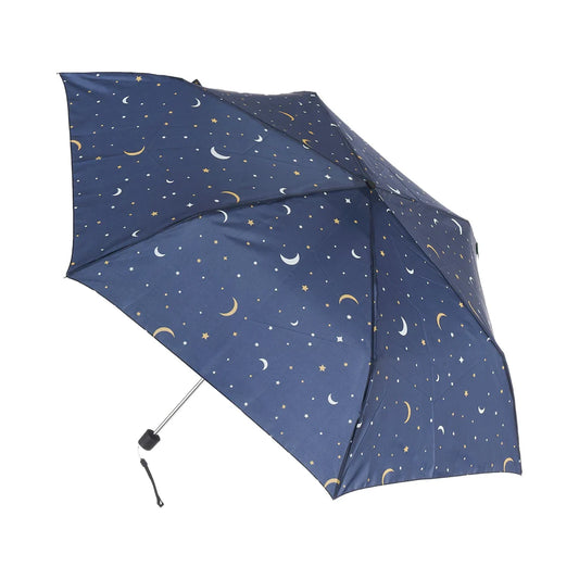 Eco Chic Foldable Mini Umbrella Navy Stars and Moon