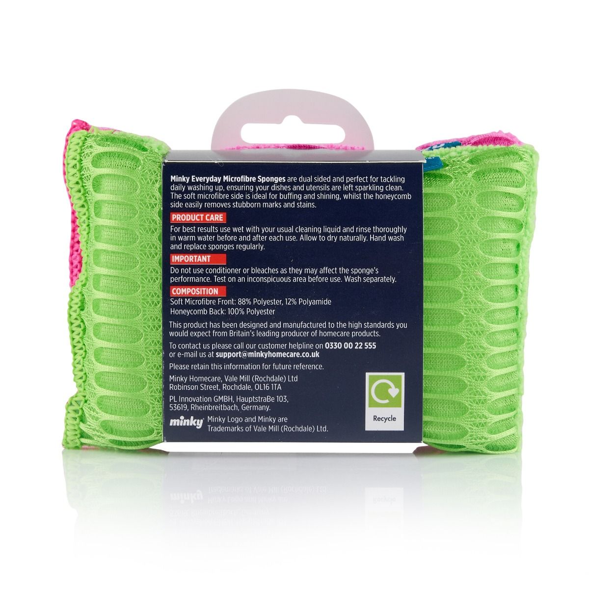 Minky Microfibre Pack of 2 Sponges