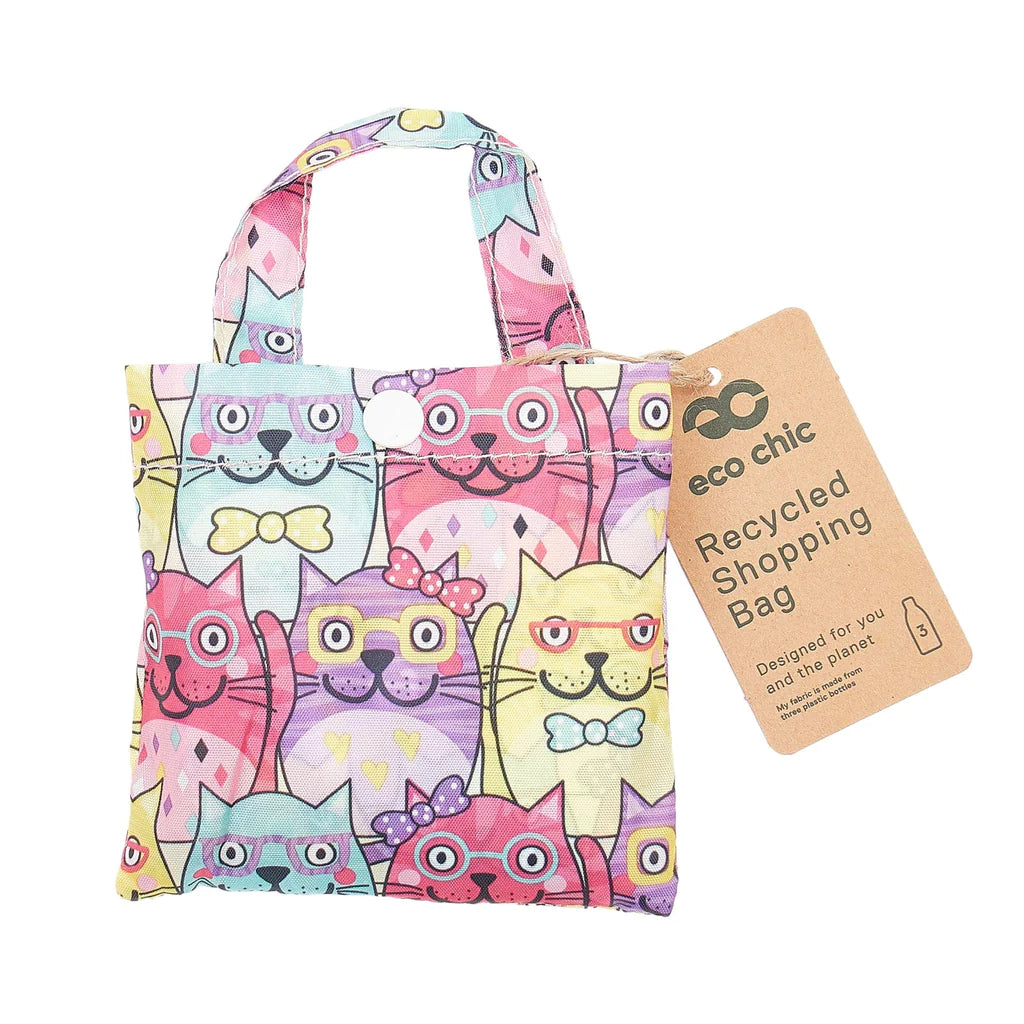 Eco Chic Lightweight Foldable Reusable Multi Cat Shopping Bag