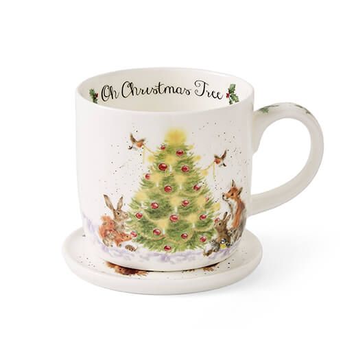 Wrendale Oh Christmas Tree Mug and Coaster Set