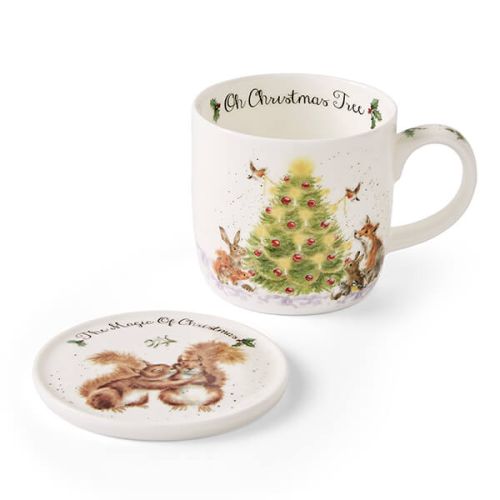 Wrendale Oh Christmas Tree Mug and Coaster Set