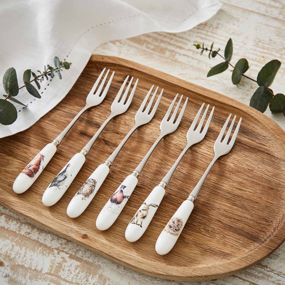 Wrendale Country Animal Set of 6 Pastry Forks