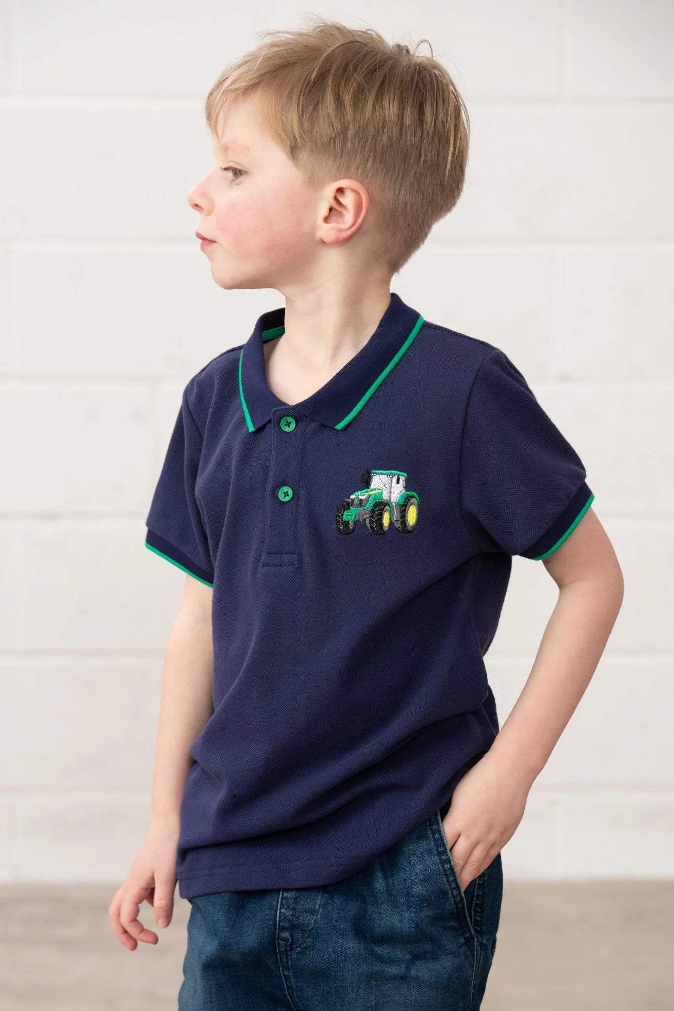 Lighthouse Pier Tractor Polo Shirt