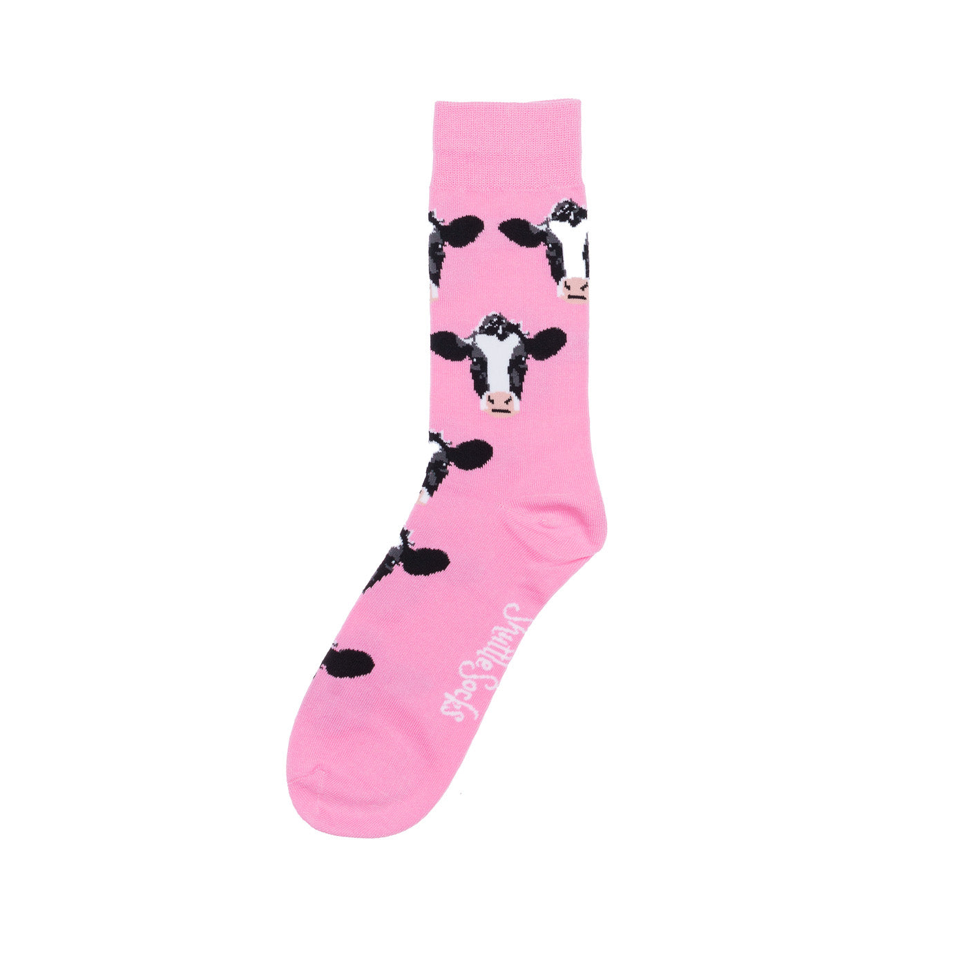 ShuttleSocks Womens Pink Cow Crew Socks