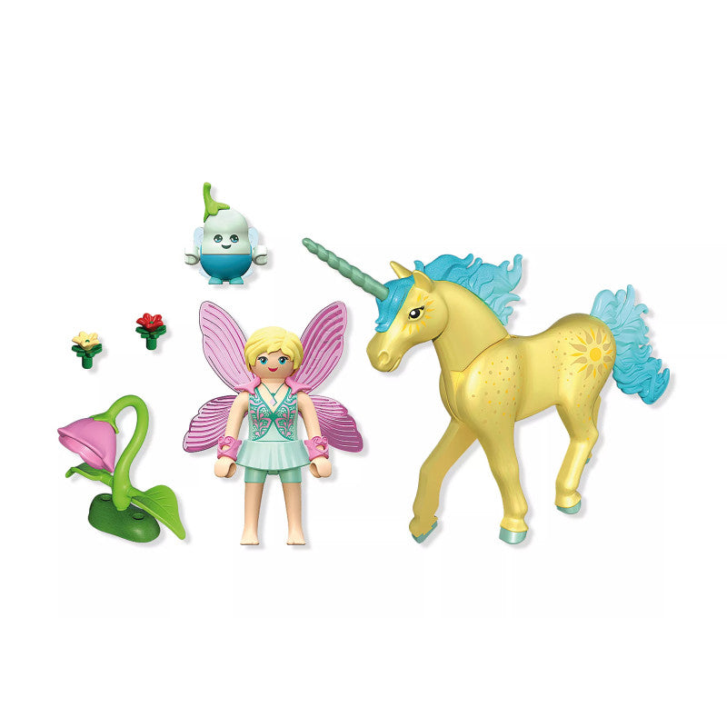 71842 Playmobil  Magical Unicorns Sunshine Blossom With Fairy Collectible Unicorn 