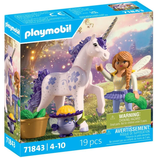 71843 Playmobil  Magical Unicorns Lucky Lavender With Fairy Collectible Unicorn 