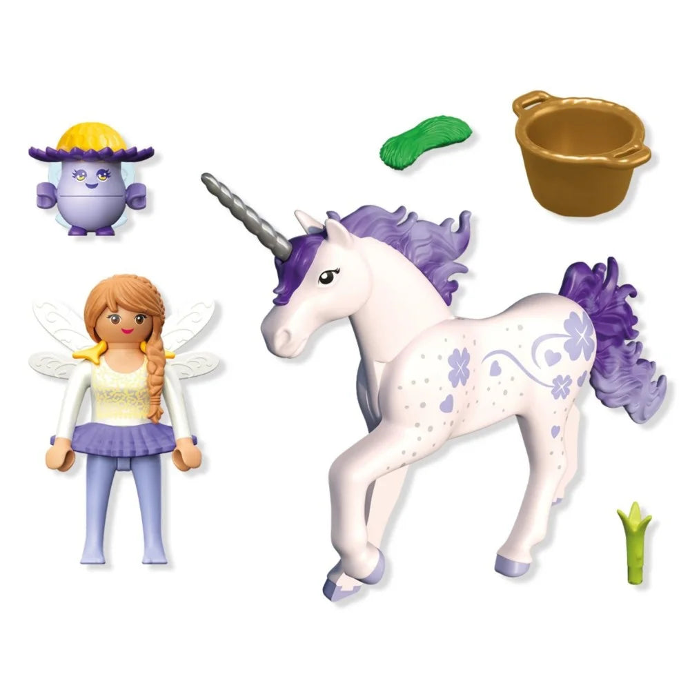 71843 Playmobil  Magical Unicorns Lucky Lavender With Fairy Collectible Unicorn 