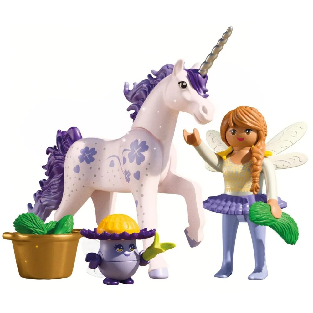 71843 Playmobil  Magical Unicorns Lucky Lavender With Fairy Collectible Unicorn 