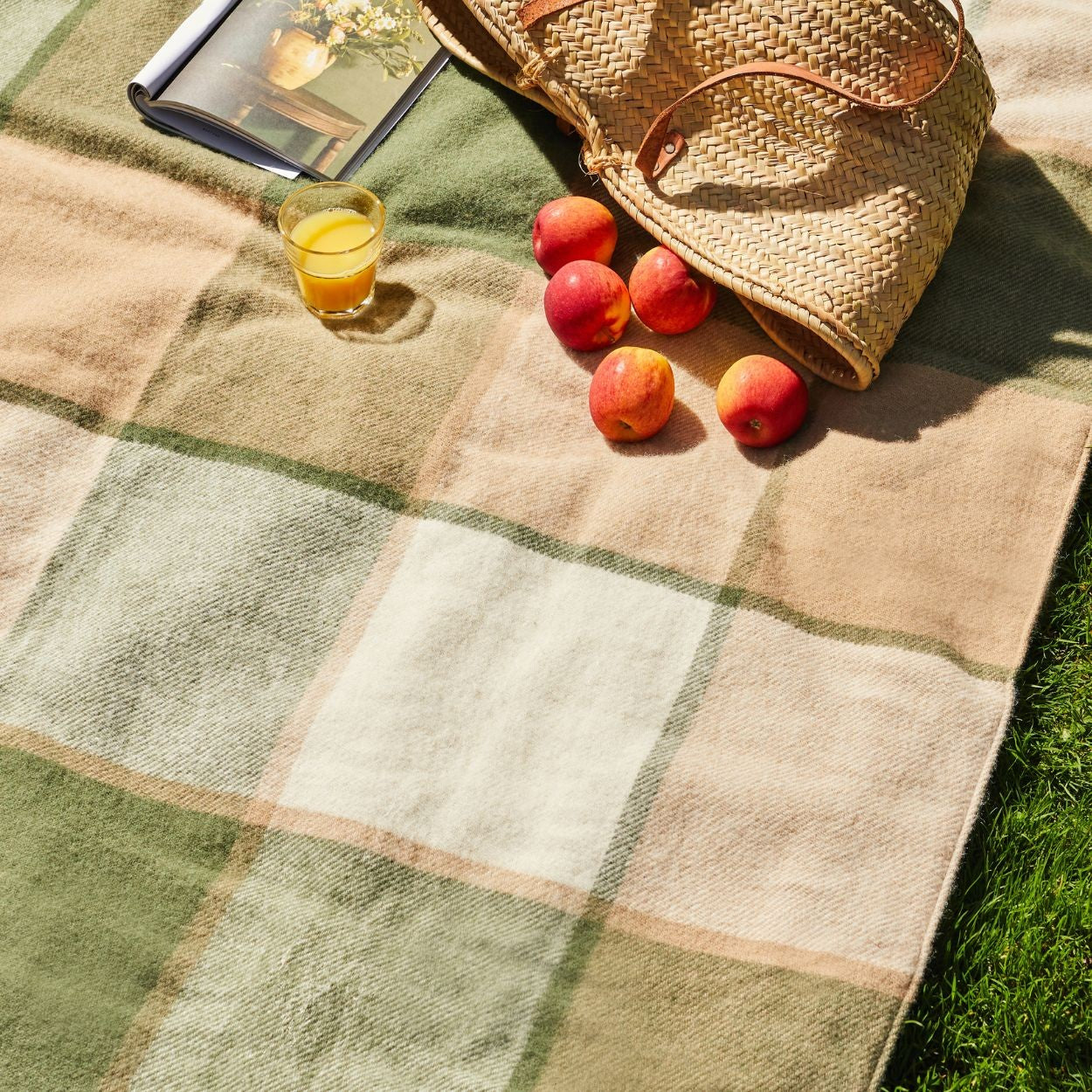 Tweedmill Block Check Olive Polo Picnic Rug