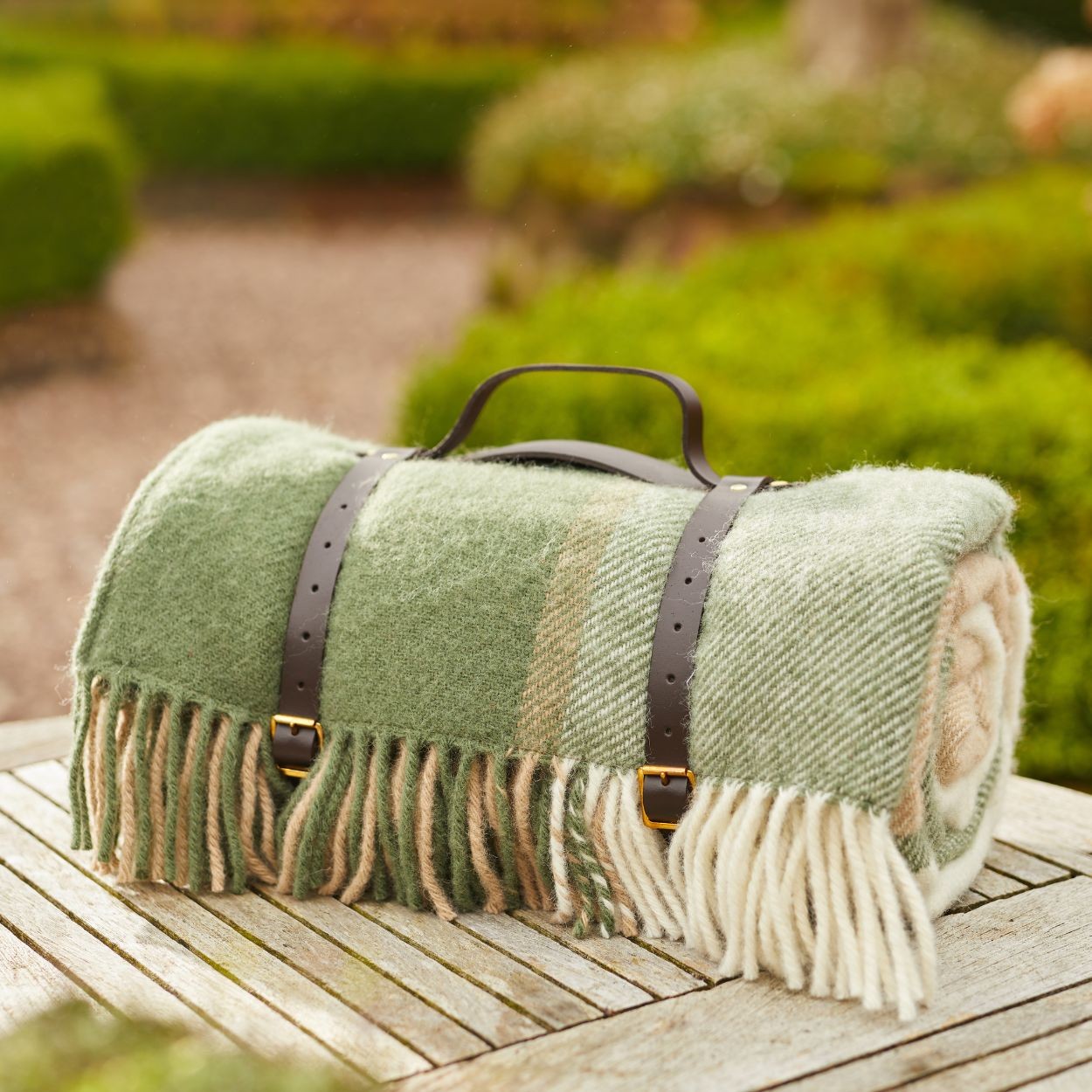 Tweedmill Block Check Olive Polo Picnic Rug