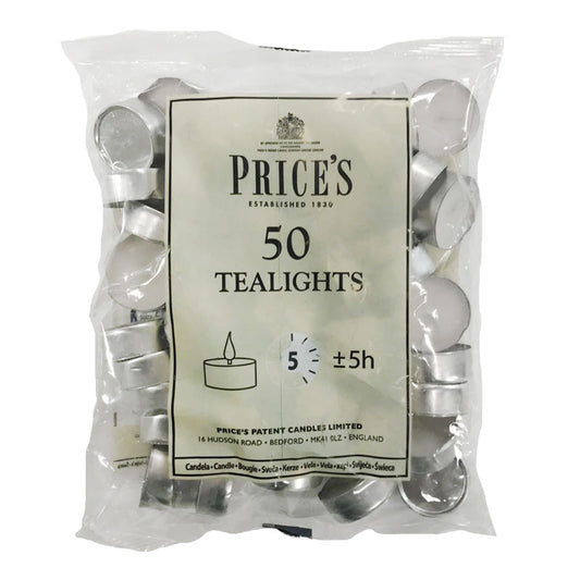Prices Candles White Tealights Bag of 50