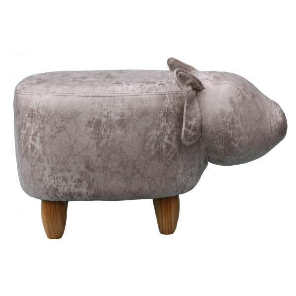 Gardeco Plato Pig Grey Leatherette Footstool