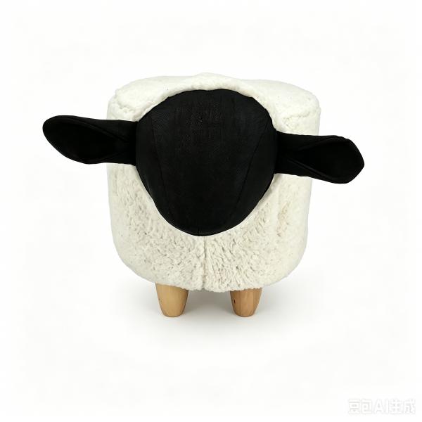 Gardeco Snowflake Sheep Synthetic Fur Footstool
