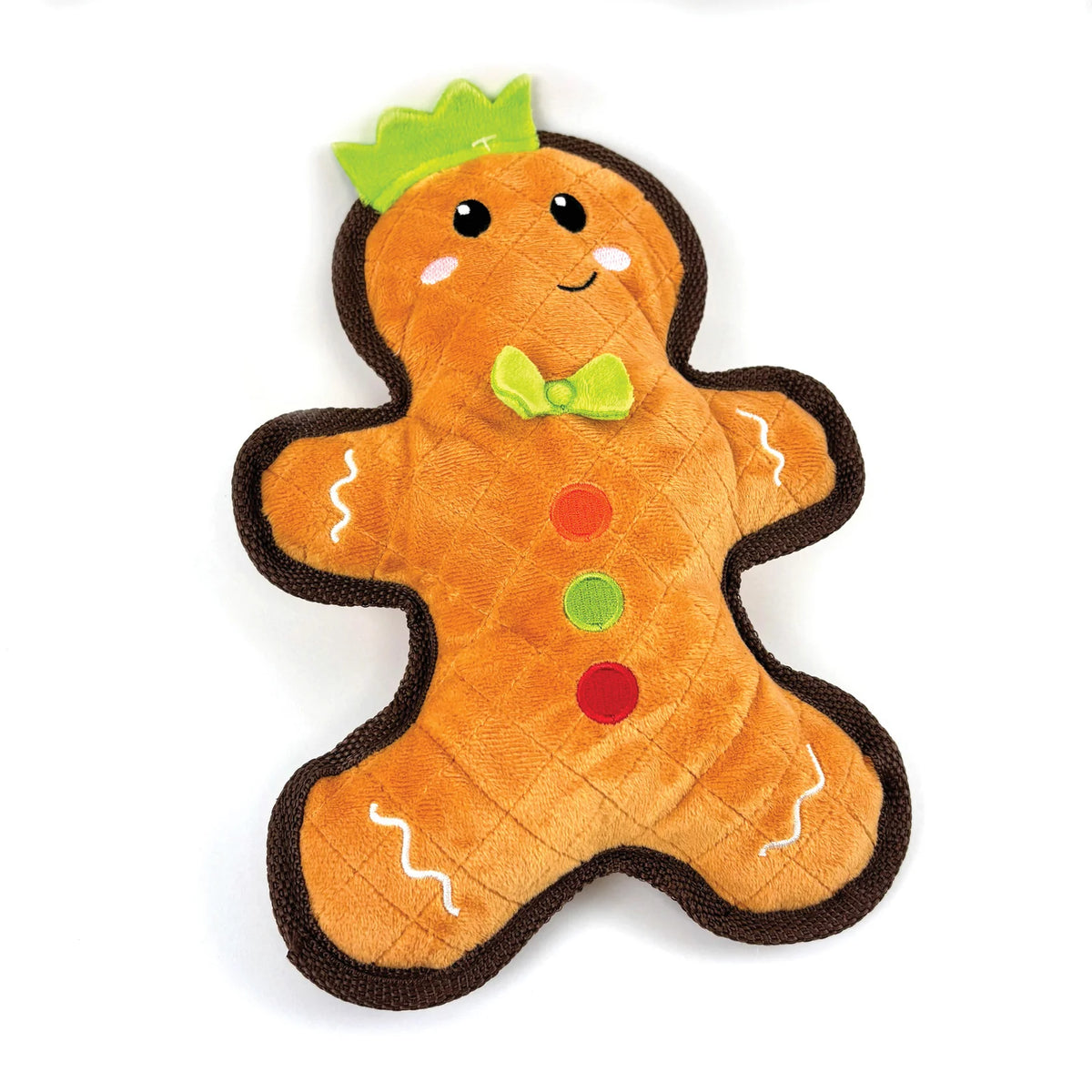 Happy Pet Gingerbread plush Christmas dog toy with squeaker
