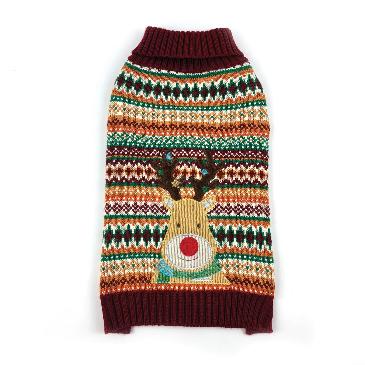 Happy Pet Reindeer Grandad Sweater knitted Christmas dog jumper