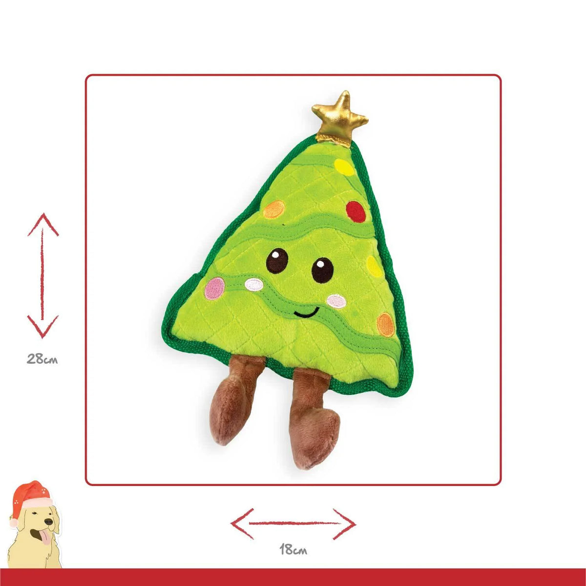 Happy Pet Cooper Christmas Tree tough durable dog toy for chewing