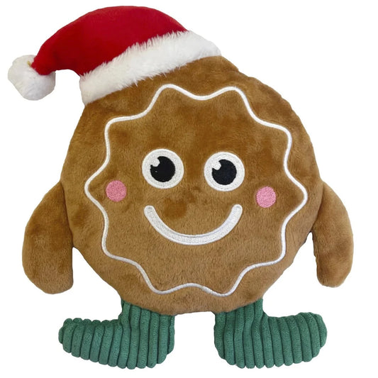 Happy Pet Dog Toy Round Gingerbread Man