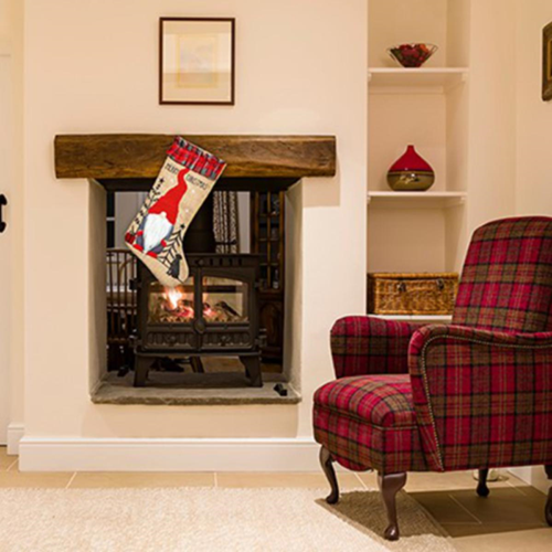 Premier 50cm Hessian-Tartan Gnome Stocking