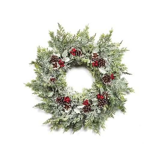 Premier 45cm PE Cone and Berry Wreath