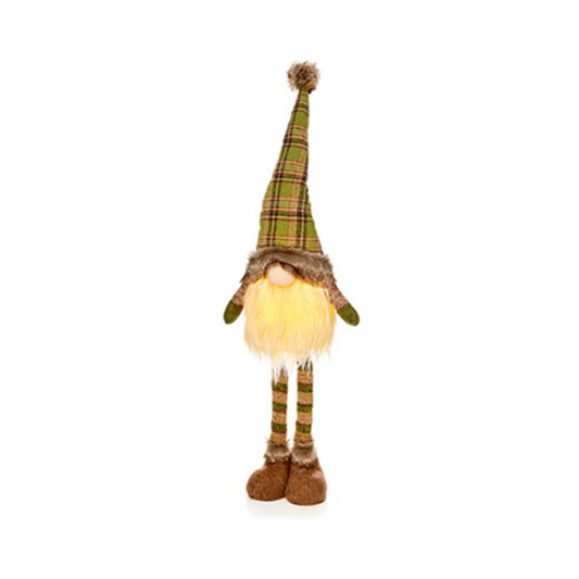 Premier 94cm Lit Green Tartan Standing Gonk with Flexible Legs
