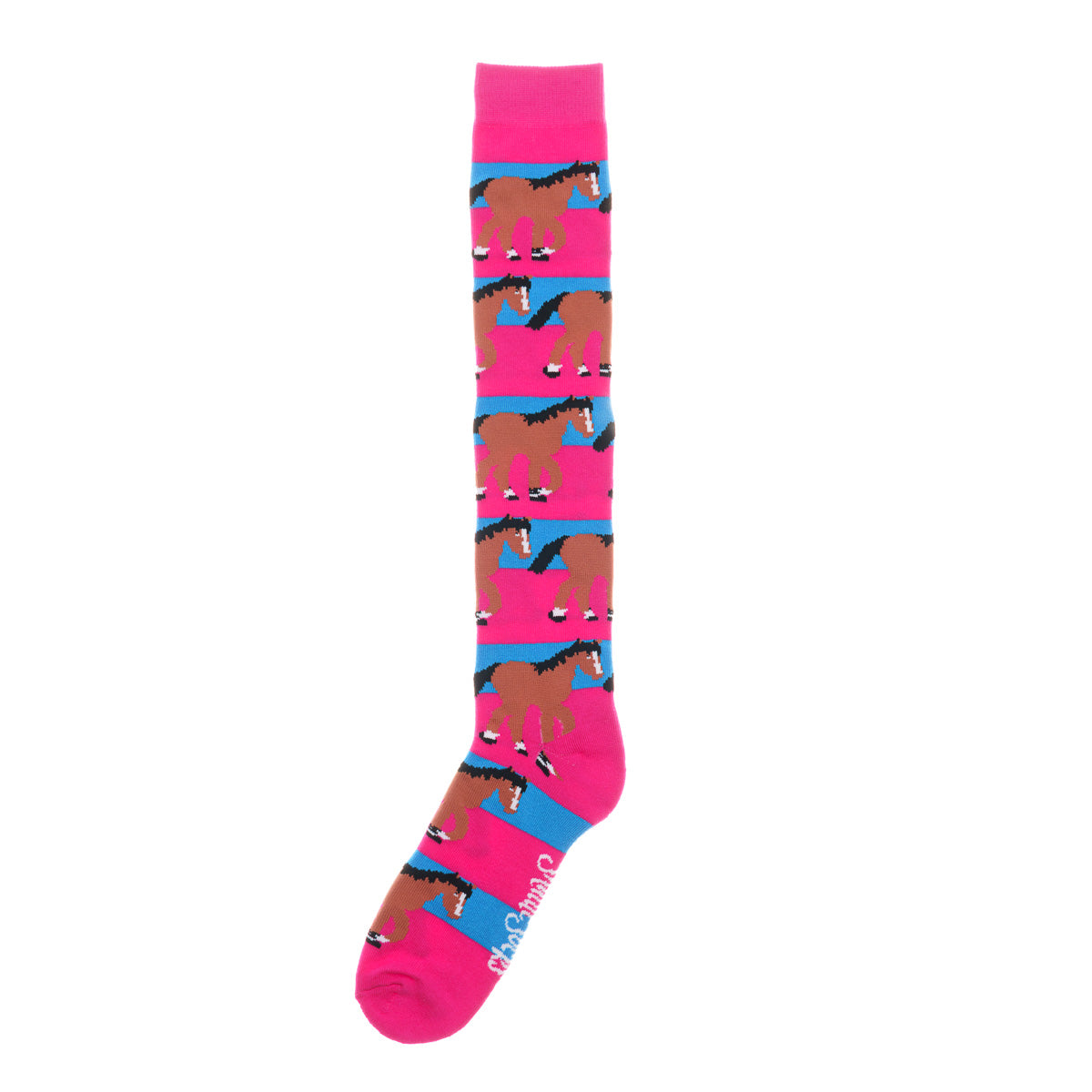 ShuttleSocks Womens Hot Pink & Blue Horse Welly Socks