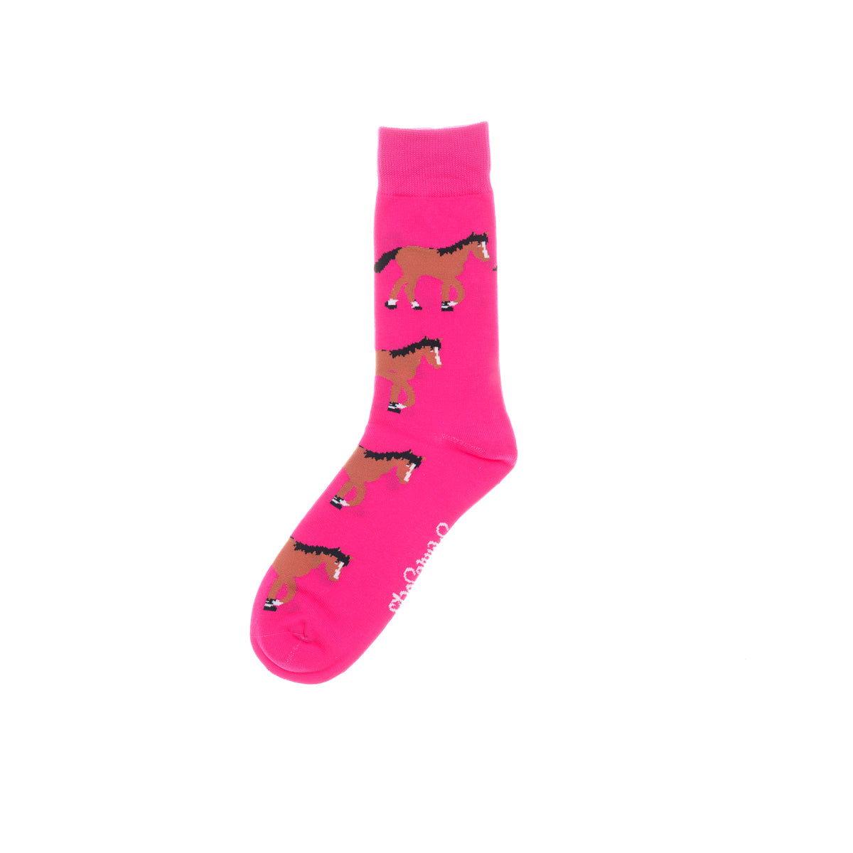 ShuttleSocks Womens Hot Pink Horse Crew Socks