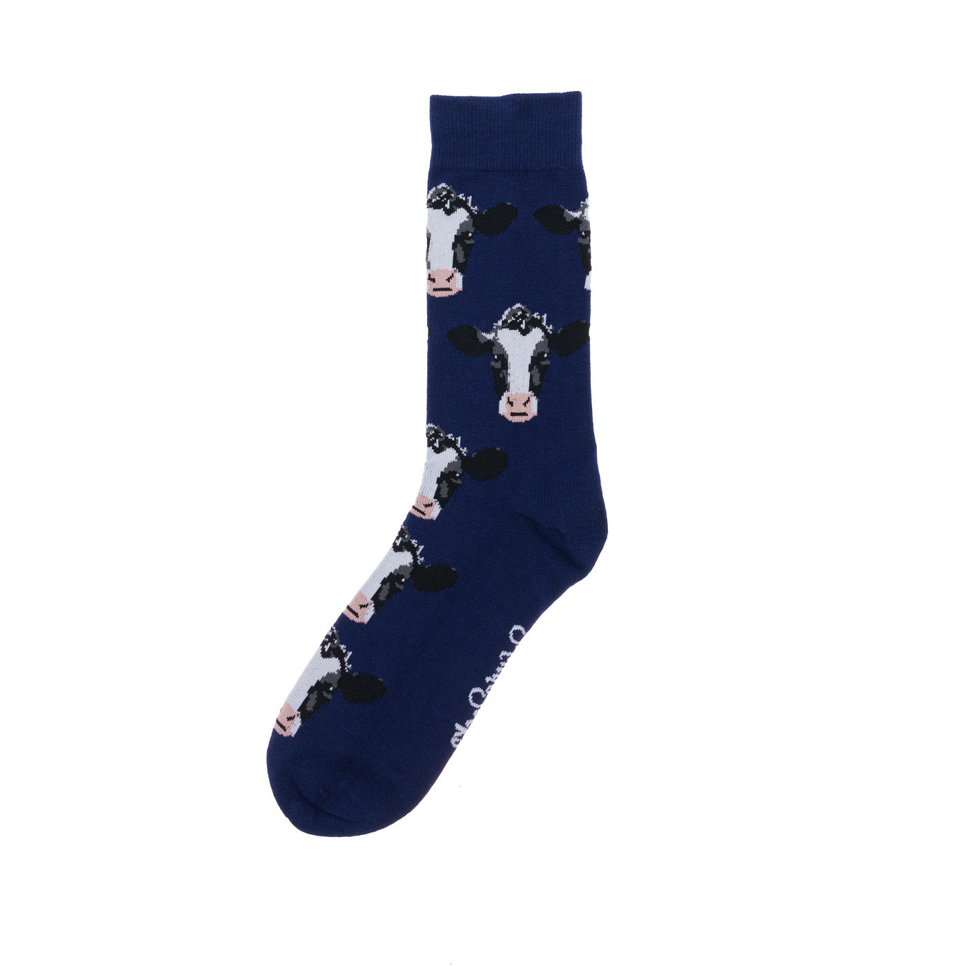 Shuttlesocks Mens Navy Cow Crew Socks