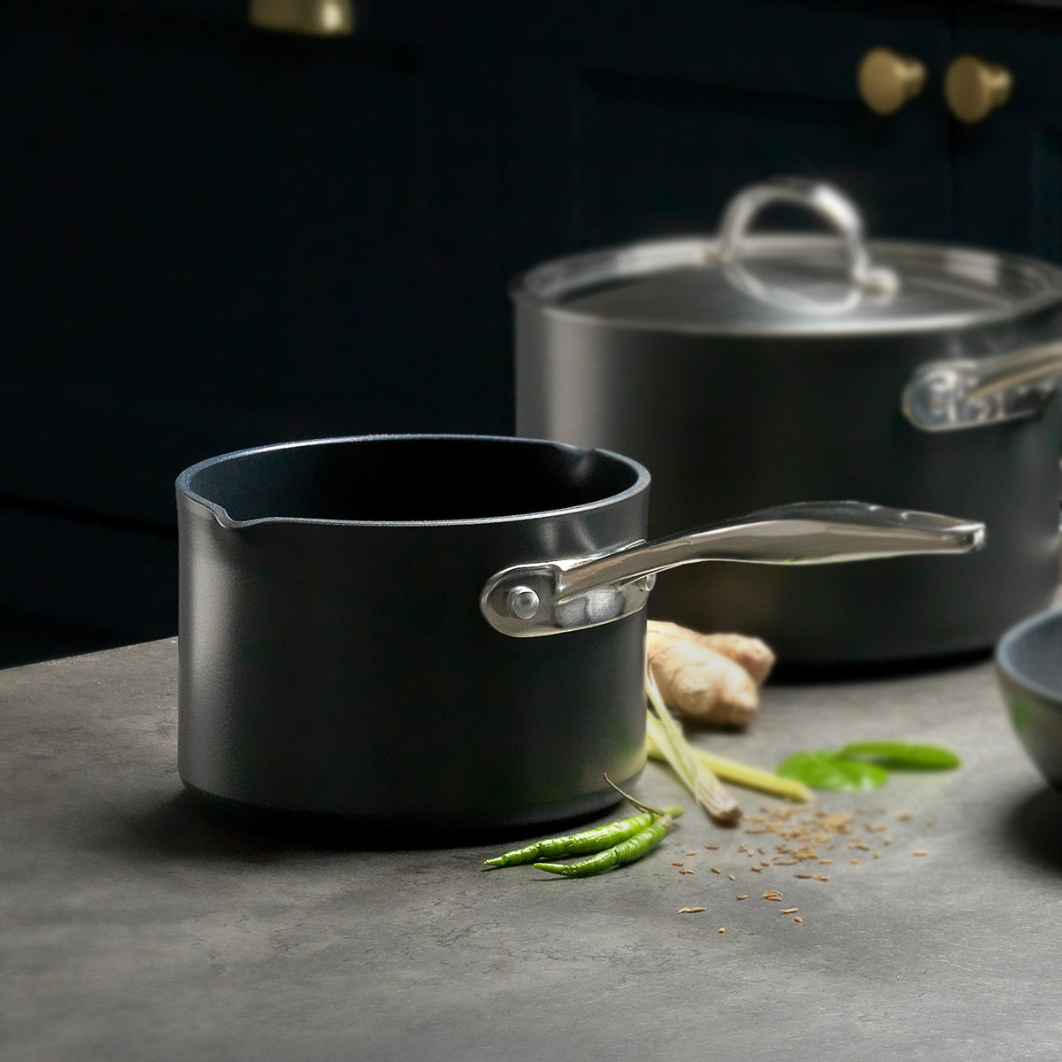 Stellar Hard Anodised 14cm Non-Stick Milk Pan 1.6L