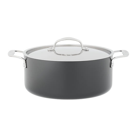Stellar Hard Anodised Non-Stick Casserole with Lid 24cm